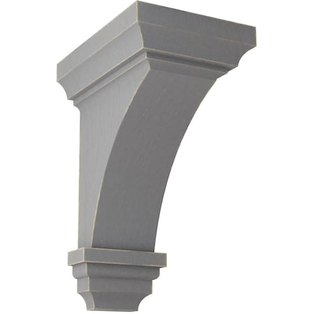 Ekena Millwork 4"W x 4 3/4"D x 8"H Small Jefferson Wood Vintage Decor Corbel, Pebble Grey CORWD04X04X08JEPG